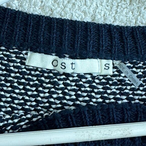 Ost sweater Womens size Small knitted colorblock pullover Cotton Nylon Blend - Picture 7 of 10